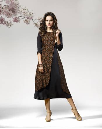 Enhance Your Beauty Wearing This Kurti In Black Color Fabricated On Crepe Silk. This Double Layered Kurti Is Beautified With Prints. Its Is Light Weight, Durable and easy To Care For. Buy now.