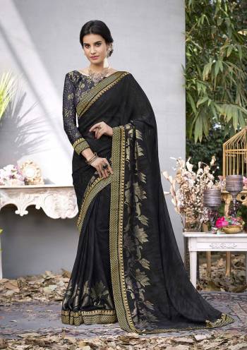 Enhance Your Beauty Wearing This Designer Saree In Black Color Paired With Black Colored Blouse. This Saree IS Fabricated On Georgette Paired With Two Blouses, One Is Fabricated On Art Silk Another On Jacquard Net. Get Them Stitched As Per Your Desired Fit And Comfort.