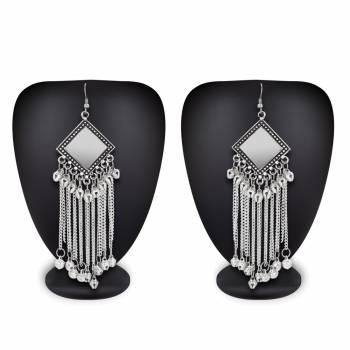 Be It A Simple Kurti Or Suit, This Earrings Are Suitable For Both, Grab This Silver Colored Earrings In Oxidise Material. 