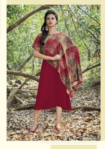 New And Pretty Patterned Readymade Kurti Is Here In Maroon Color Fabricated On Rayon Cotton. This Kurti Is Soft Towards Skin And Available In Many Sizes.