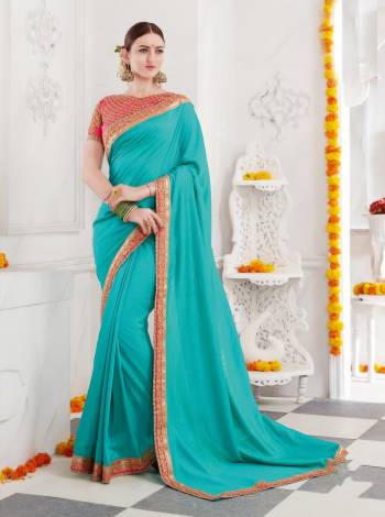 Look Beautiful Wearing This Designer Saree In Blue Color Paired With Contrasting Pink Colored Blouse. This Saree Is Fabricated On Soft Silk Paired With Art Silk Fabricated Blouse. It Is Easy To Drape And Also It Will Earn You Lots Of Compliments From Onlookers.