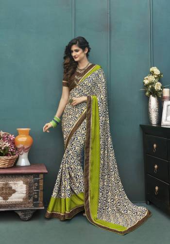 Go Colorful Wearing This Saree In Multi Color Paired With Brown Colored Blouse. This Saree And Blouse Are Fabricated On Art Silk Beautified With Prints All Over It. Wear This As Your Semi-Casual Wear. Buy now.