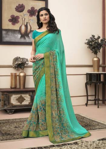 Casual Saree For Your Regular Wear Is Here In Blue Color Paired With Blue Colored Blouse. This saree Is Fabricated On Georgette Paired With Cotton Fabricated Blouse. Both Its Fabrics Ensures Superb Comfort All Day Long.