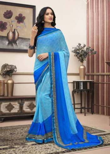 Casual Saree For Your Regular Wear Is Here In Blue Color Paired With Blue Colored Blouse. This saree Is Fabricated On Georgette Paired With Cotton Fabricated Blouse. Both Its Fabrics Ensures Superb Comfort All Day Long.