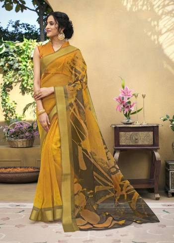 This Festive Season Look Graceful With Comfort Wearing This saree In Musturd Yellow Color Paired With Musturd Yellow Colored Blouse. This Saree Is Fabriacted On Chanderi Art Silk Paired With Cotton Satin Fabricated Blouse. Buy This Saree Now.