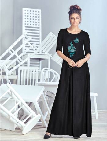 Enhance Your Beauty Wearing This Simple, Rich And Elegant Black Colored Kurti Fabricated On Crepe Georgette. This Kurti Is Beautified With Thread Work Motif. It Is Available In Many Sizes Which Is Easy To Carry All Day Long.