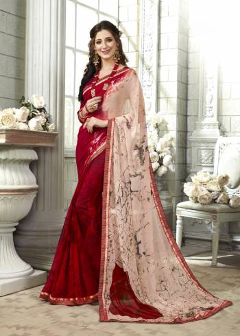 You Will Definitely Earn Lots Of Compliments Wearing This Saree In Maroon And Baby Pink Color Paired With Maroon Colored Blouse. This Saree Is Fabricated On Georgette Paired With Art Silk fabricated Blouse. Both The Fabrics Ensures Superb Comfort All Day Long.