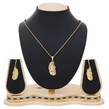 New And Unique Patterned Pendant Set Is Here In Golden Color. This Lovely Set Can Be Paired With Any Colored Simple OR Heavy Attire. Buy Now.