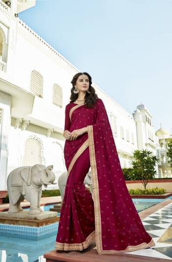 Adorn A Look Like A Queen Wearing This Saree In Maroon Color Paired With Maroon Colored Blouse. This Saree And Blouse Are Fabricated On Soft Silk Beautified With Small Embroidered Motifs. This Saree Is Light Weight And Easy To Carry All Day Long.