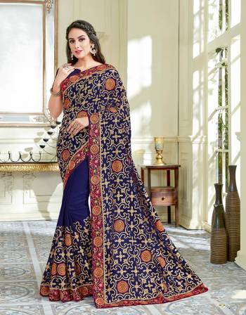 For your love of all things traditional and cultural, this saree is a perfect pick . Opt for a traditional falling pallu drape and add on matching chandbalis to look ethereal. 