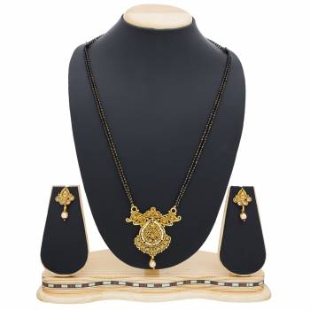 Grab This Beautiful Mangalsutra Set In Pendant Pattern Which Comes With Two Pretty Earrings. Buy Now.