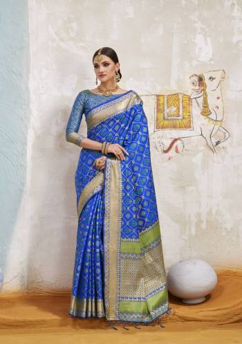 Attract All In This Pretty Blue Colored Silk Saree Fabricated On Art Silk Paired With Art Silk fabricated Blouse. It Is Beautified With Pretty Detailed Weave All Over It. Buy This Saree Now.