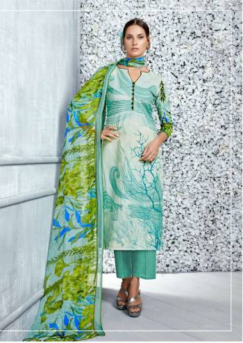 Look Pretty In This Light Blue Colored Casual Straight Cut Suit Paired with Light Blue Colored Bottom And Dupatta. Its Top Is Fabricated On Cambric Cotton Paired With Cotton Bottom And Chiffon Dupatta. Buy This Dress Material Now.