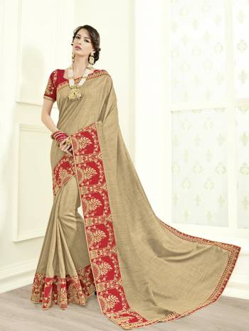 Presenting his beige color two tone bright georgette saree. Ideal for party, festive & social gatherings. this gorgeous saree featuring a beautiful mix of designs. Its attractive color and designer heavy embroidered design, Stone work, beautiful patch work, beautiful floral design work over the attire & contrast hemline adds to the look. Comes along with a contrast unstitched blouse.