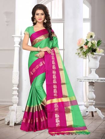 Grab This Beautiful Silk Saree In Green Color Paired With Green Colored Blouse. This Saree And Blouse Are Fabricated On Satin Silk Beautified With Weave. It Is Light Weight And Also Durable.