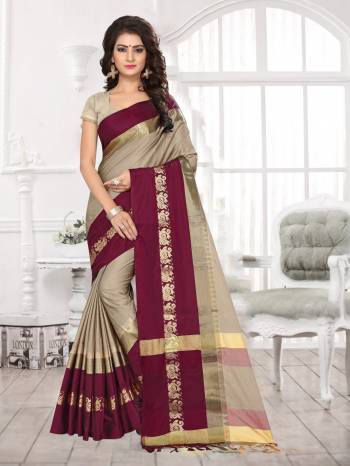 Flaunt Your Rich Elegant Taste Wearing This Saree In Grey Color Paired With Grey Colored Blouse. This Saree And Blouse Are Fabricated On Satin Silk Beautified With Weave. This Saree Is Light In Weight And Easy To Carry All Day Long.