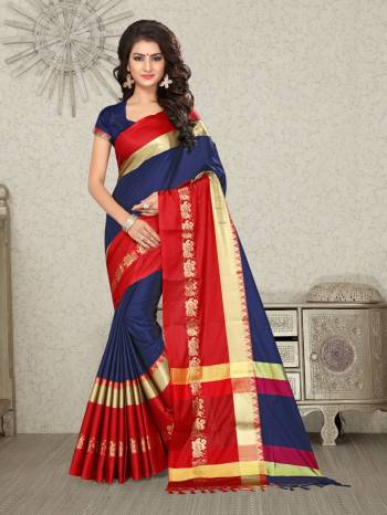 Enhance Your Personality Wearing This Pretty Saree In Navy Blue Color Paired With Navy Blue Colored Blouse. This Saree And Blouse Are Fabricated On Satin Silk Beautified With Weave Over It. Its Rich Color And Fabric Will Earn You Lots Of Compliments.