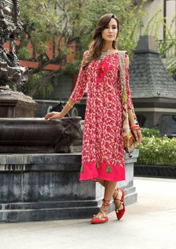 Look Pretty In This Printed Readymade Kurti In Pink Color Fabricated On Rayon. This Kurti Is Available In All Regular Sizes. Also It IS Light Weight And Easy To Carry All Day Long.