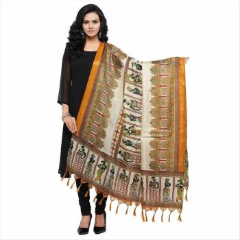 Dupatta Adds Beauty To Any Kind Of Suit, Be It Simple Or Heavy. Grab This Dupatta In White And Yellow Color Fabricated On Cotton Art Silk Beautified With Various Multiple Prints. 