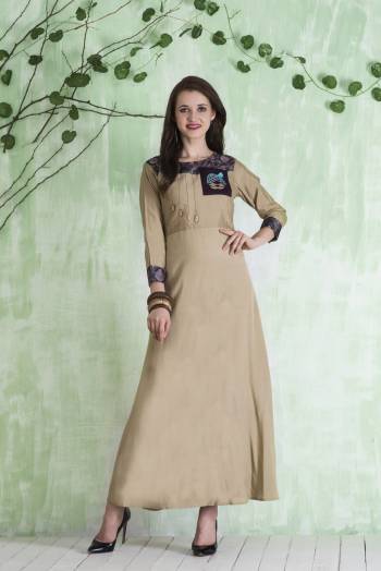 Flaunt Your Rich And Elegant Taste Wearing This Readymade Kurti In Cream Color Fabricated On Cotton. This Readymade Kurti Is Available In All Regular Sizes. Its Fabric Ensures Superb Comfort All Day Long.