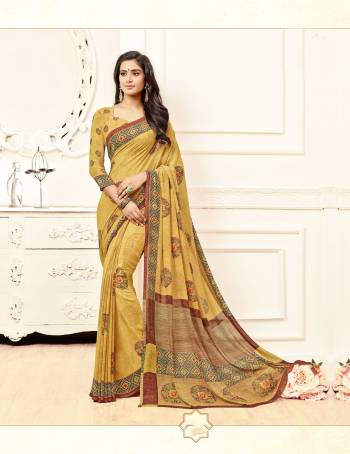 New And Unique Shade Is Here In Pear Green Colored Saree Paired With Pear Green Colored Blouse. This Saree And Blouse are Fabricated On Georgette Beautified With Prints. It Is Light Weight And Ensures Superb Comfort All Day Long.