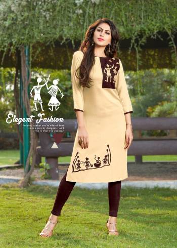 Flaunt Your Rich And Elegant Taste Wearing This Simple And elegant Looking Kurti In Cream And Brown Color Fabricated On Rayon. This Kurti Is Light Weight And Ensures Superb Comfort All Day Long. 