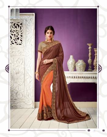 On the crossroads of tradition and modernity, this saree breathes freshness and royalty at its very look. Pair with classy set of earrings and you are good to go.  