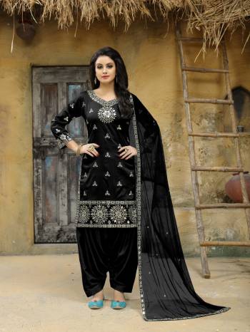 Salwar Suit Is All Time Favourite When It Comes To Comfort And Beauty, Grab This Beautiful Designer Semi-Stitched Embroidered Salwar Suit. Its Top Is Fabricated On Art Silk Paired With Santoon Bottom And Net Fabricated Dupatta. Its Fabric Ensures Superb Comfort And Earn You Lots Of Compliments From Onlookers. Buy Now.