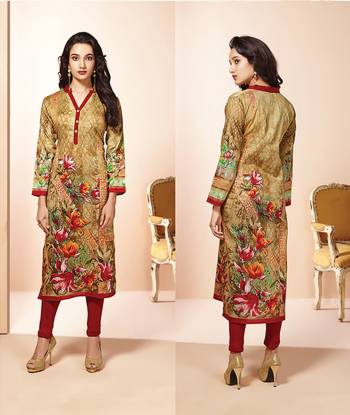 Add Some Casuals With This Readymade Kurti In Beige Color For Your Daily Wear, This Kurti Is Fabricated On Cotton Which Ensures Superb Comfort All Day Long. It Is Beautified With Prints And Available In All Regular Sizes. 