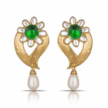 Add On More Beauty To Your Look With This Lovely Pair Of Earrings Which Can Be Paired with Same Or Any Contrasting Colored Traditional Attire. Buy This Lovely Pair Now.