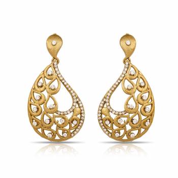 Add On More Beauty To Your Look With This Lovely Pair Of Earrings Which Can Be Paired with Same Or Any Contrasting Colored Traditional Attire. Buy This Lovely Pair Now.