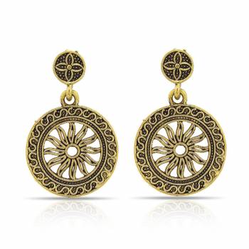 Add On More Beauty To Your Look With This Lovely Pair Of Earrings Which Can Be Paired with Same Or Any Contrasting Colored Traditional Attire. Buy This Lovely Pair Now.