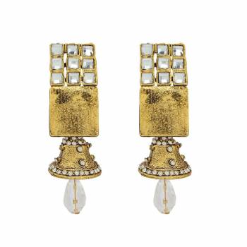 Add On More Beauty To Your Look With This Lovely Pair Of Earrings Which Can Be Paired with Same Or Any Contrasting Colored Traditional Attire. Buy This Lovely Pair Now.