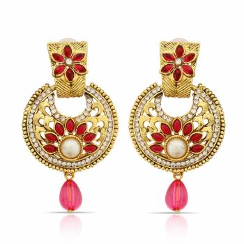 Add On More Beauty To Your Look With This Lovely Pair Of Earrings Which Can Be Paired with Same Or Any Contrasting Colored Traditional Attire. Buy This Lovely Pair Now.