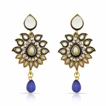 Add On More Beauty To Your Look With This Lovely Pair Of Earrings Which Can Be Paired with Same Or Any Contrasting Colored Traditional Attire. Buy This Lovely Pair Now.