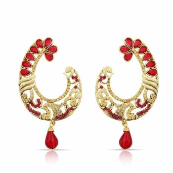 Add On More Beauty To Your Look With This Lovely Pair Of Earrings Which Can Be Paired with Same Or Any Contrasting Colored Traditional Attire. Buy This Lovely Pair Now.