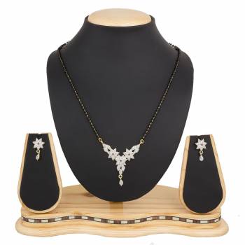 Grab This Beautiful And Attractive Mangalsutra Set For Party Wear As It Is Beautified With Diamond Work. This Set Can Be Paired With Any Colored And Any type Of Attire. Buy Now.