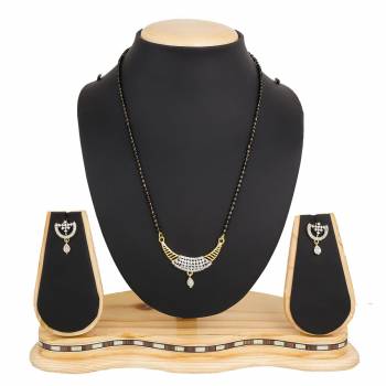 Grab This Beautiful And Attractive Mangalsutra Set For Party Wear As It Is Beautified With Diamond Work. This Set Can Be Paired With Any Colored And Any type Of Attire. Buy Now.