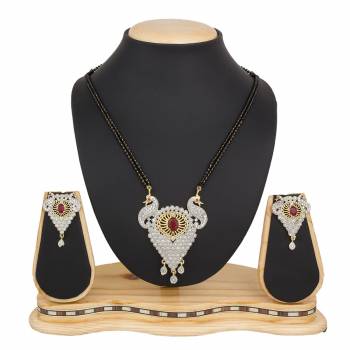 Grab This Beautiful And Attractive Mangalsutra Set For Party Wear As It Is Beautified With Diamond Work. This Set Can Be Paired With Any Colored And Any type Of Attire. Buy Now.