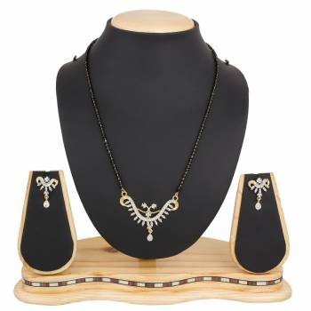 Grab This Beautiful And Attractive Mangalsutra Set For Party Wear As It Is Beautified With Diamond Work. This Set Can Be Paired With Any Colored And Any type Of Attire. Buy Now.