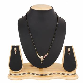 Grab This Beautiful And Attractive Mangalsutra Set For Party Wear As It Is Beautified With Diamond Work. This Set Can Be Paired With Any Colored And Any type Of Attire. Buy Now.