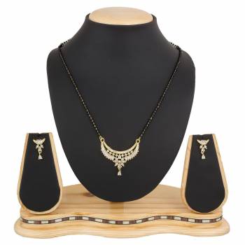 Grab This Beautiful And Attractive Mangalsutra Set For Party Wear As It Is Beautified With Diamond Work. This Set Can Be Paired With Any Colored And Any type Of Attire. Buy Now.