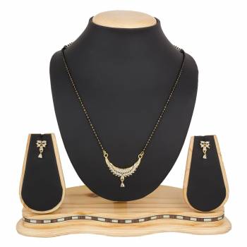 Grab This Beautiful And Attractive Mangalsutra Set For Party Wear As It Is Beautified With Diamond Work. This Set Can Be Paired With Any Colored And Any type Of Attire. Buy Now.