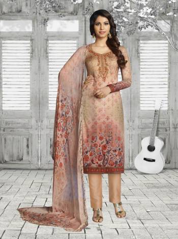 Simple And Elegant Looking Designer Straight Suit Is Here In Beige Color Paired With Beige Colored Bottom And Dupatta. Its Top Is Fabricated On Soft Cotton Paired With Cotton Bottom And Chiffon Dupatta. Get This Customised As Per Your Desired Fit And Comfort.