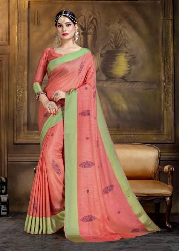 New Shade Is Here To Add Into Your Wardrobe With This Saree In Dark Peach Color Paired With Dark Peach Colored Blouse. This Saree And Blouse Are Fabricated On Art Silk Beautified With Prints.