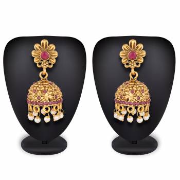 This Festive And Wedding Add More Glam To Your Look Pairing Your Traditional Attire With This Beautiful Pair Of Earrings In Golden Color. It Can Also Be Paired With Heavy Dress Or Even A Simple Kurti. Buy Now.