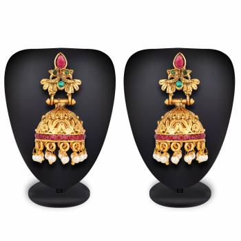 This Festive And Wedding Add More Glam To Your Look Pairing Your Traditional Attire With This Beautiful Pair Of Earrings In Golden Color. It Can Also Be Paired With Heavy Dress Or Even A Simple Kurti. Buy Now.