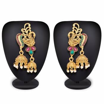 This Festive And Wedding Add More Glam To Your Look Pairing Your Traditional Attire With This Beautiful Pair Of Earrings In Golden Color. It Can Also Be Paired With Heavy Dress Or Even A Simple Kurti. Buy Now.