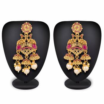 This Festive And Wedding Add More Glam To Your Look Pairing Your Traditional Attire With This Beautiful Pair Of Earrings In Golden Color. It Can Also Be Paired With Heavy Dress Or Even A Simple Kurti. Buy Now.