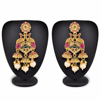 Here Is A Very Pretty Pair Of Earrings Set That Can Be Paired With Any Colored Heavy Or Light Traditional Attire. Also It Is Light Weight And Comfortable To Carry All Day Long. 